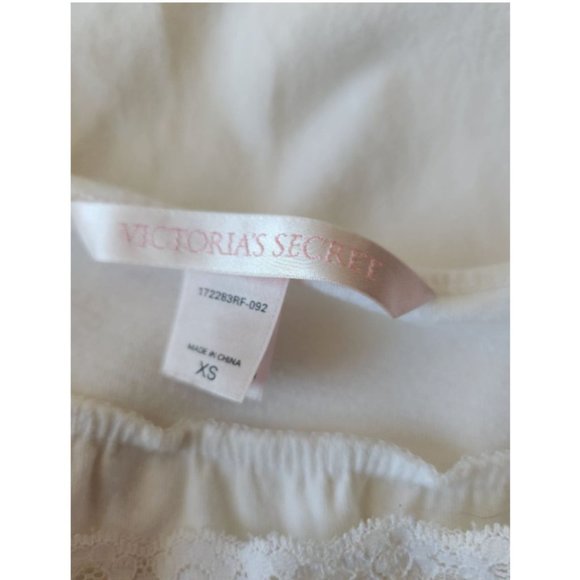 Victoria's Secret 100% cotton sleep nite night gown ribbon lace white sexy cute - Picture 7 of 8